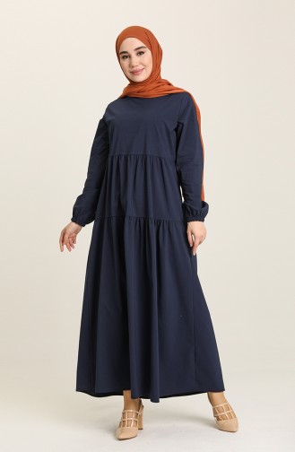 Dunkelblau Hijab Kleider 1765-01