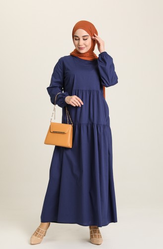 Dunkelblau Hijab Kleider 1765-01