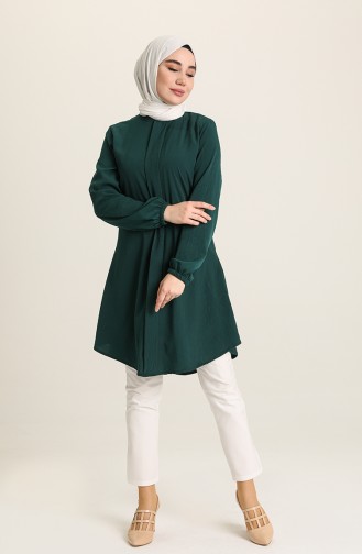 Patlı Tunik 1768-01 Zümrüt Yeşili