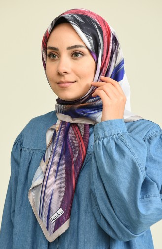 Twill Desenli Eşarp 15302-09 Taş Eflatun