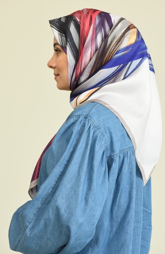 Twill Desenli Eşarp 15302-09 Taş Eflatun