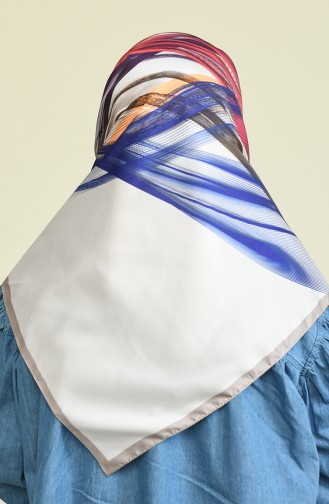 Twill Desenli Eşarp 15302-09 Taş Eflatun