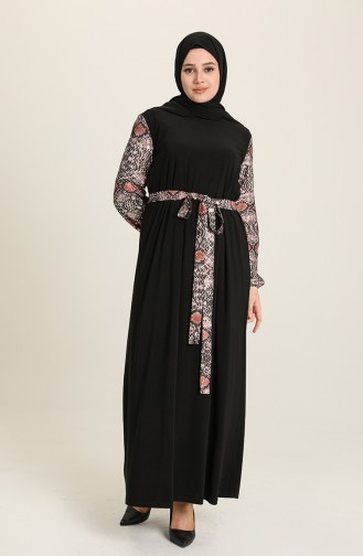 Schwarz Hijab Kleider 80131-01