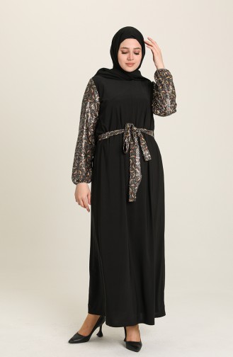 Black Hijab Dress 80131A-01
