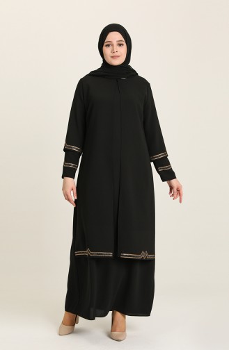 Schwarz Hijab-Abendkleider 4000-04