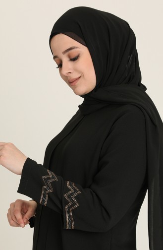 Schwarz Hijab-Abendkleider 4000-04