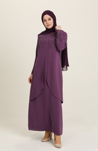 Beige-Rose Hijab-Abendkleider 4002-01