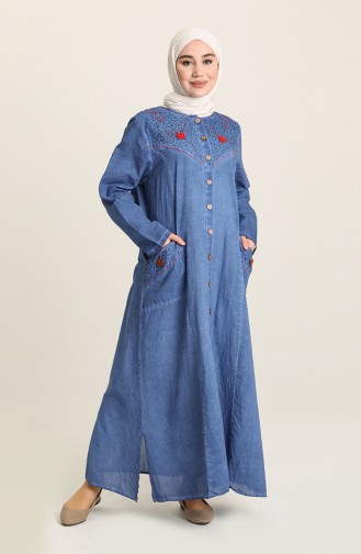 Indigo Hijab Dress 8787-04