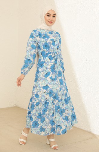 Blue Hijab Dress 2332-05