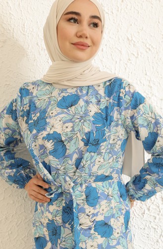 Blue Hijab Dress 2332-05