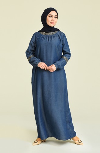 Navy Blue Hijab Dress 9311-01