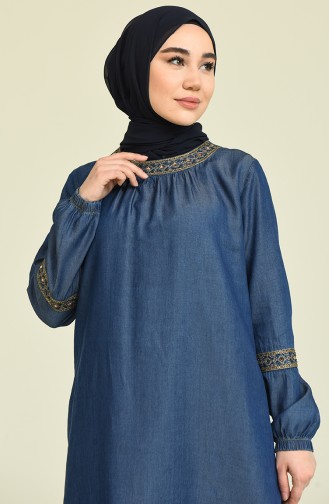 Dunkelblau Hijab Kleider 9311-01