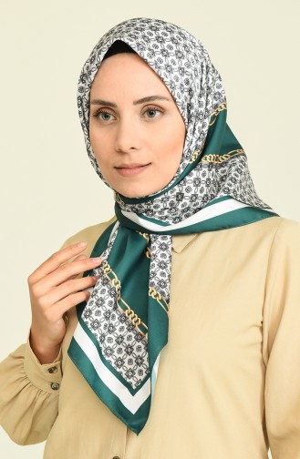 Zincir Desen Twill Eşarp 1081-08 Haki Beyaz
