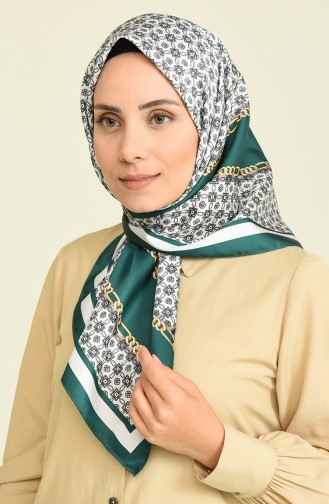 Zincir Desen Twill Eşarp 1081-08 Haki Beyaz