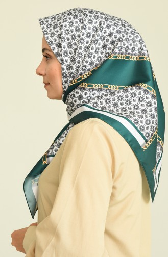 Zincir Desen Twill Eşarp 1081-08 Haki Beyaz