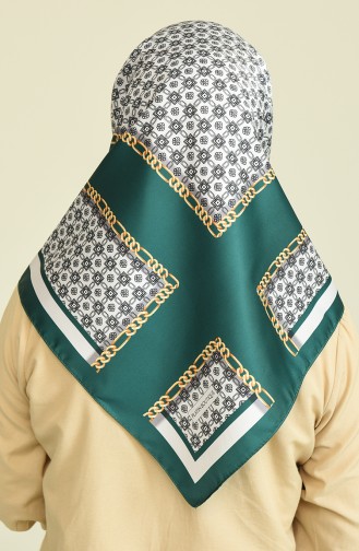 Zincir Desen Twill Eşarp 1081-08 Haki Beyaz