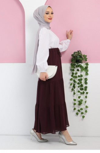 Plum Skirt 10784.Mürdüm