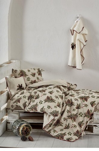 Ecocotton Laden Kız Bebek Nevresim Takımı Organik Pamuk Müslin El Nakışlı Baskılı 100X150 Cm Baskılı