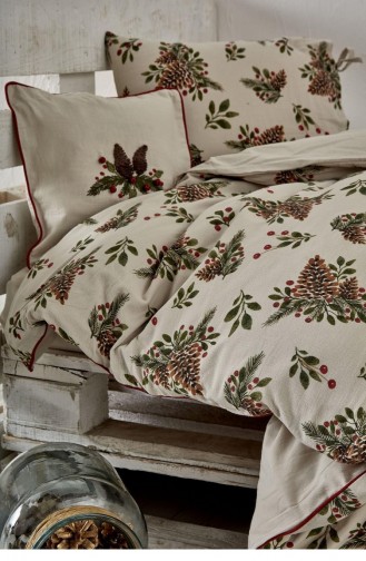 Ecocotton Laden Kız Bebek Nevresim Takımı Organik Pamuk Müslin El Nakışlı Baskılı 100X150 Cm Baskılı