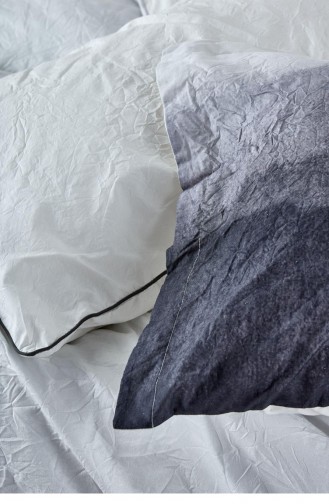 Ecocotton Alin Çift Kişilik Nevresim Takımı Pamuk Ütü İstemeyen Baskılı Siyah 200X220 Cm Siyah