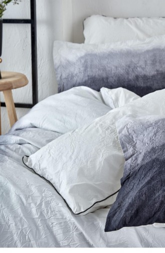 Ecocotton Alin Çift Kişilik Nevresim Takımı Pamuk Ütü İstemeyen Baskılı Siyah 200X220 Cm Siyah