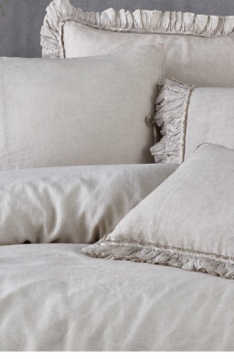 Ecocotton Miranda Çift Kişilik Nevresim Takımı Keten Bej 200X220 Cm Bej