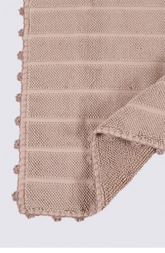 Ecocotton Kamila Banyo Paspası Organik Pamuk El Nakışlı Bej 50X80 Cm Bej