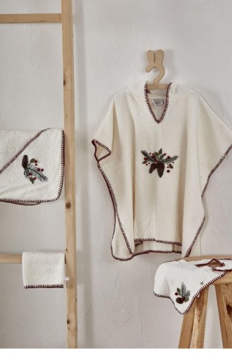 Ecocotton Laden 4 Lü Kız Bebek Panço Seti Organik Pamuk El Nakışlı Krem 1 4 Yaş Nakışlı