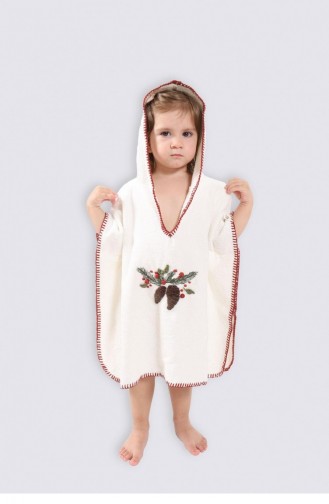 Ecocotton Laden 4 Lü Kız Bebek Panço Seti Organik Pamuk El Nakışlı Krem 1 4 Yaş Nakışlı