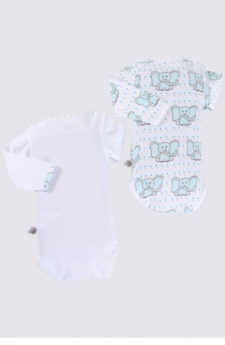 Weiß Babybekleidung für Neugeborene 073.Beyaz-Mint