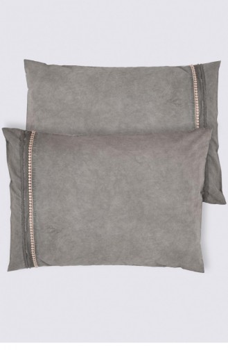 Ecocotton Vista 2 Li Yastık Kılıfı Organik Pamuk Perkal Parça Boya Yeşil 50X70 Cm Yeşil
