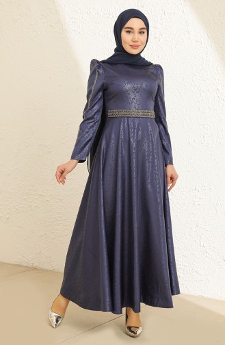 Indigo Hijab-Abendkleider 13434