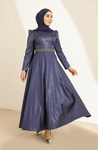 Indigo Hijab-Abendkleider 13434