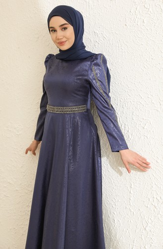 Indigo Hijab-Abendkleider 13434