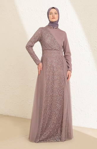 Silbergrau Hijab-Abendkleider 5345-14