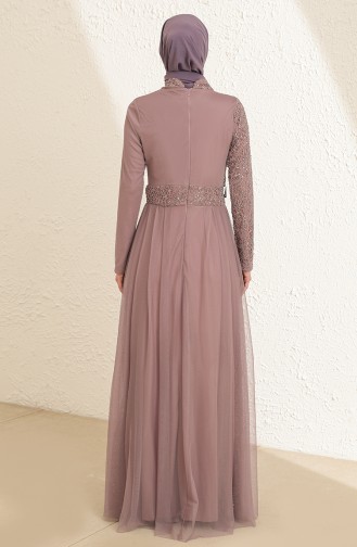 Violet Hijab Evening Dress 5345-14