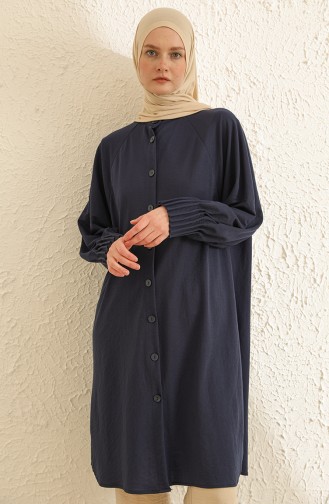 Reglan Kol Geniş Tunik 1026-05 Lacivert