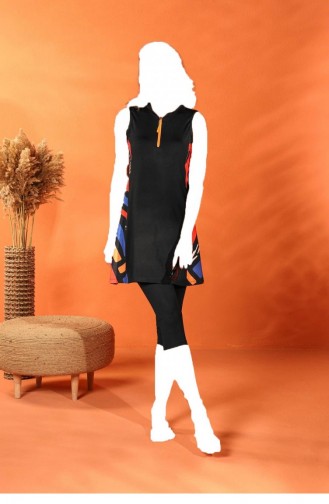 Schwarz Hijab Badeanzug 2441