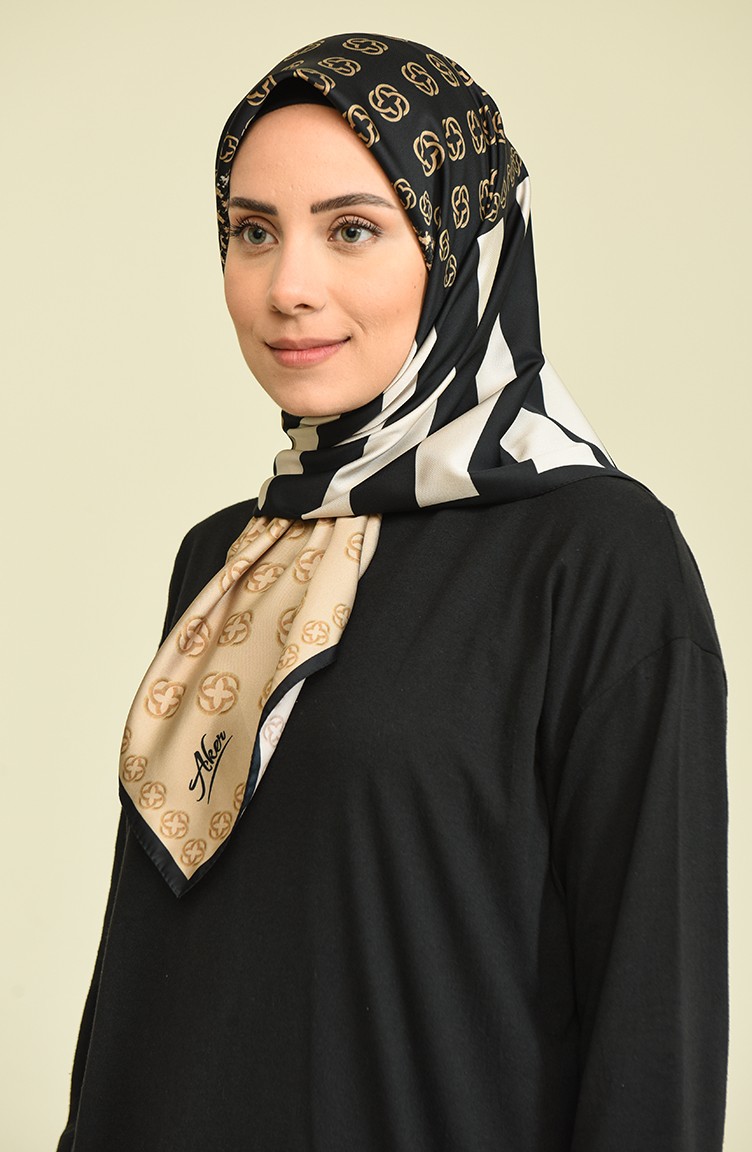 Aker Twill Eşarp 7940-795-912 Siyah Gold