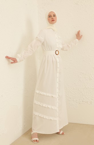 Ecru Hijab Dress 228363-01