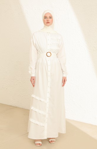 Ecru Hijab Dress 228363-01