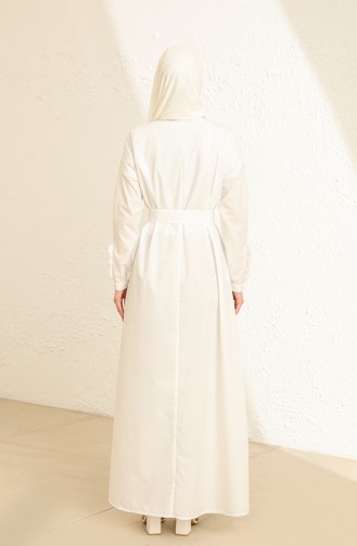 Ecru Hijab Dress 228363-01