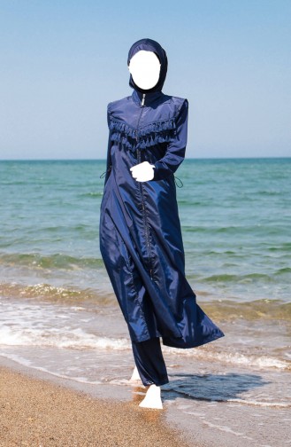 Dunkelblau Hijab Badeanzug 66