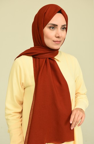 Naturel Krep Şal 15305-17 Kiremit