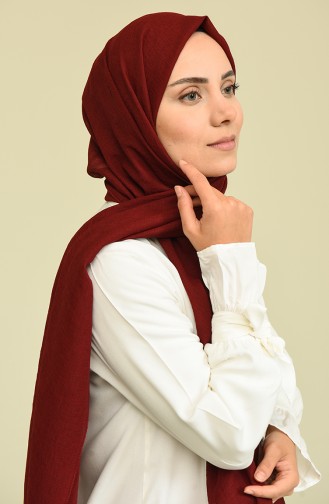 Naturel Krep Şal 15305-24 Bordo