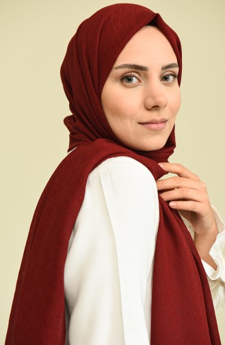 Naturel Krep Şal 15305-24 Bordo