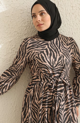 فستان بني مائل للرمادي 3801-02