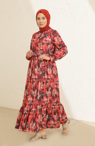 Robe Hijab Rouge 3801A-02