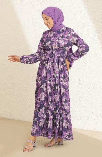 Violet Hijab Dress 3801A-03