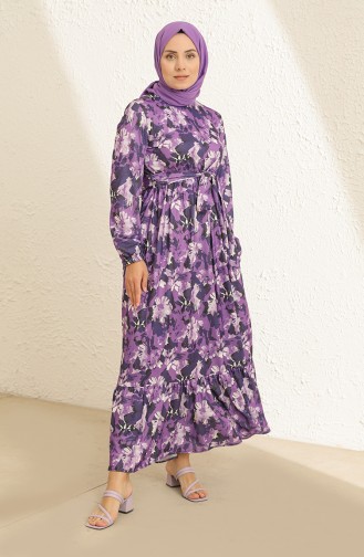 Violet Hijab Dress 3801A-03